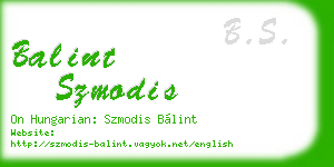 balint szmodis business card